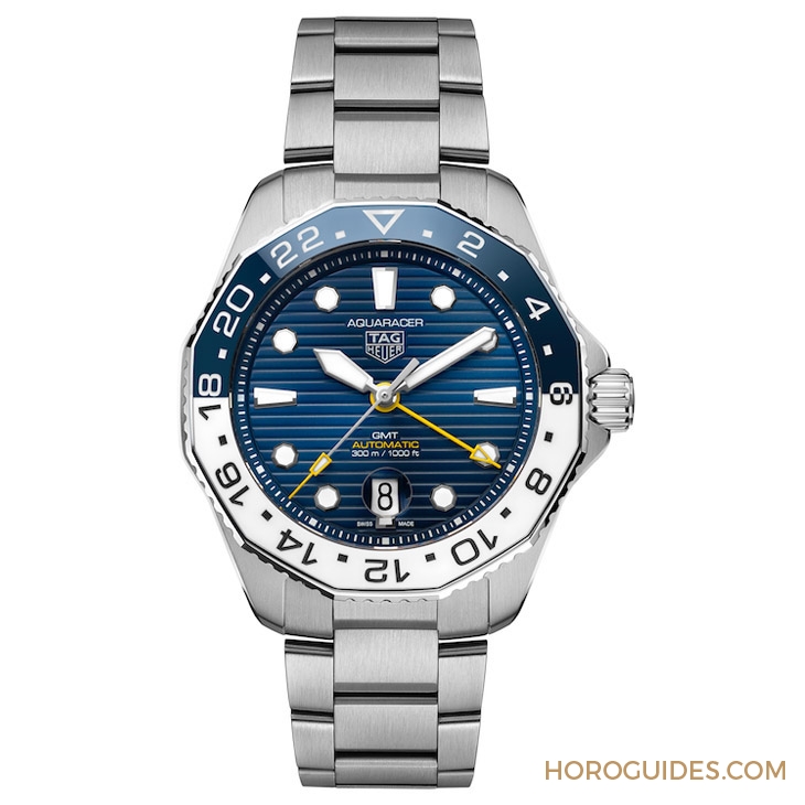 TAG HEUER - 藍白陶瓷圈！ TAG Heuer Aquaracer Professional 300 GMT兩地時間腕表