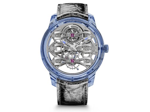 精工表全鏤空三橋陀飛輪8枚限量款藍寶石水晶表殼腕表