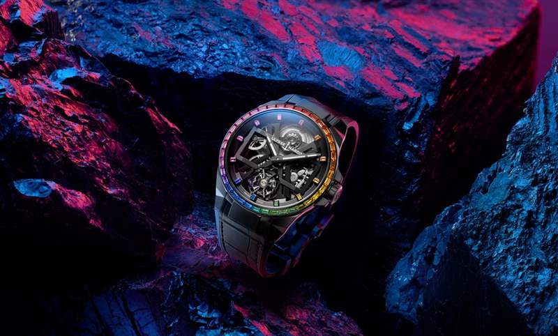 以彩虹寶石圈入作，Ulysse Nardin Blast彩虹陀飛輪腕表、Lady Diver美人魚潛水彩虹腕