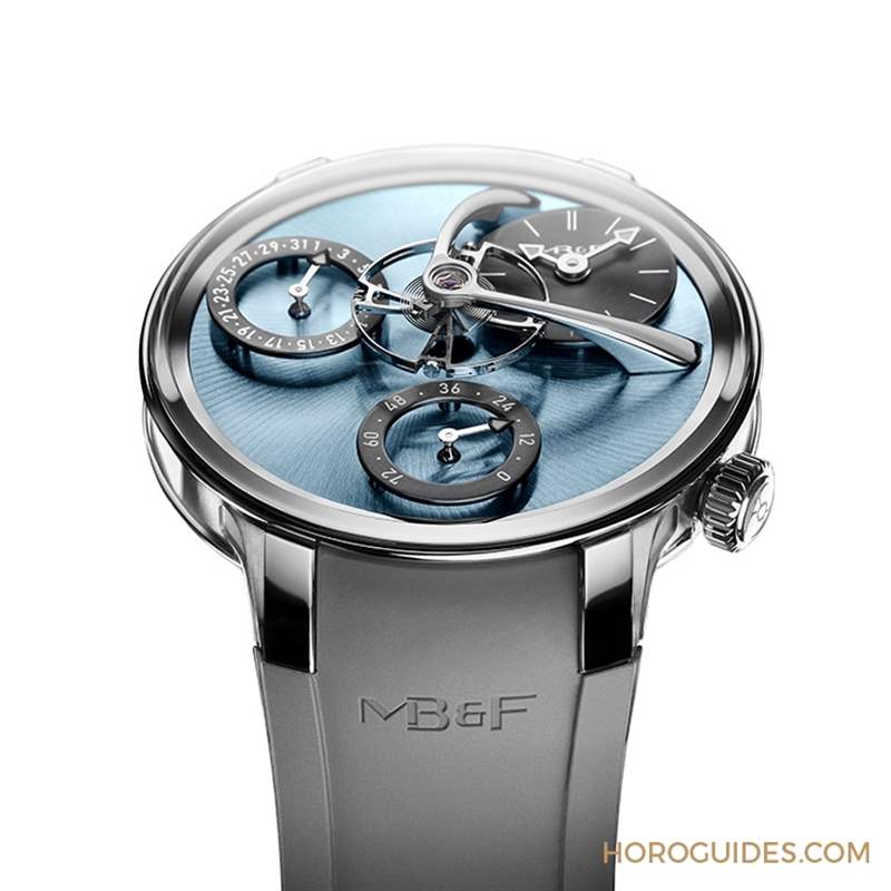 MB&F - 最有感的科幻亮眼配色，MB&F LM Split Escapement EVO冰藍面