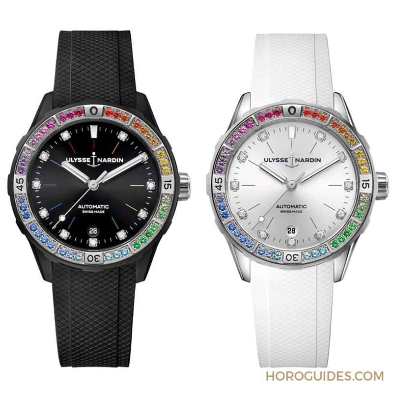ULYSSE NARDIN - 以彩虹寶石圈入作，Ulysse Nardin Blast彩虹陀飛輪腕表、Lady Diver美人魚潛水彩虹腕
