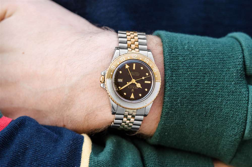 復古手表1986年福特汽車公司勞力士日期表、1981年勞力士格林尼治型“根啤酒”和 1990年代愛彼限量版