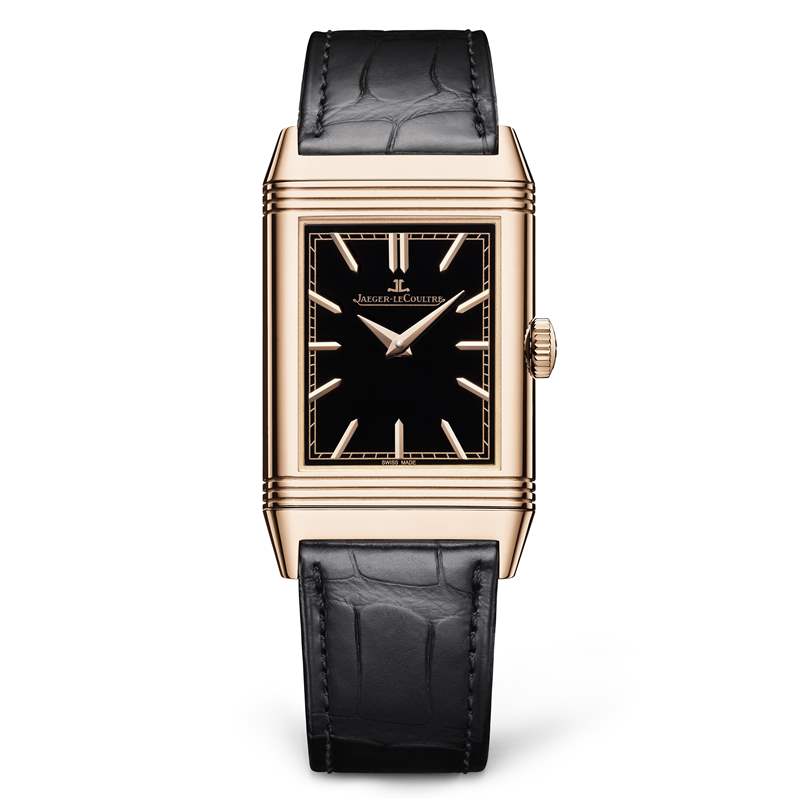 Jaeger-LeCoultre Reverso Tribute Enamel“Tiger”腕表配有優(yōu)雅的黑色琺瑯表盤。