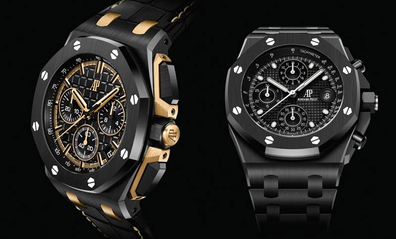 愛彼皇家橡樹離岸型自動上鏈計時碼表首見黑陶瓷鏈帶款、祭出黃金結合黑陶瓷的對比美