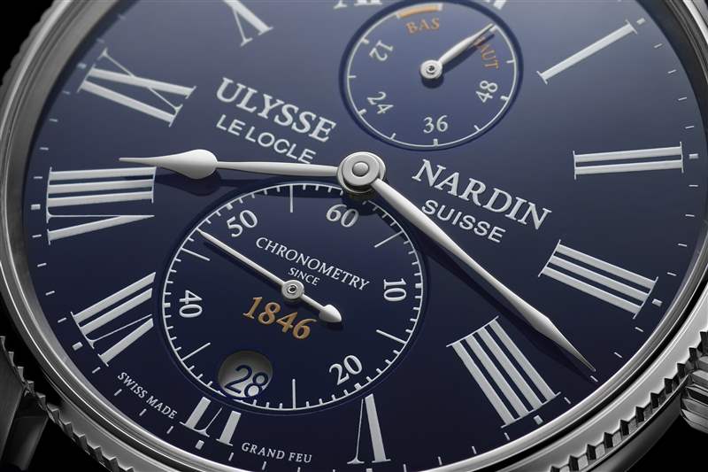 隆重推出雅典計時系列Marine Torpilleur藍色琺瑯腕表