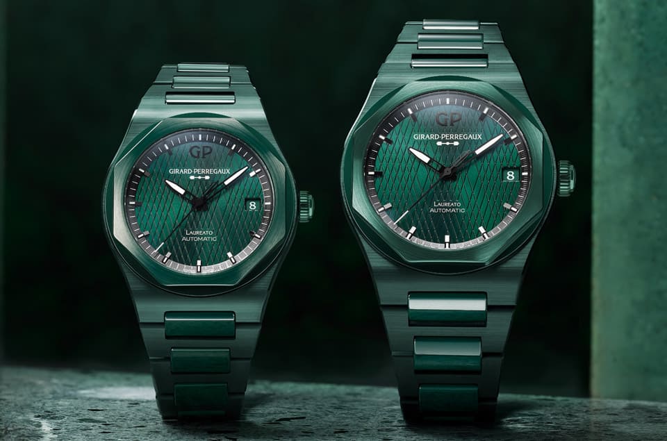 GP芝柏表最新ASTON MARTIN Laureato聯(lián)名表罕見啟用“英國賽車綠”陶瓷表殼鏈帶