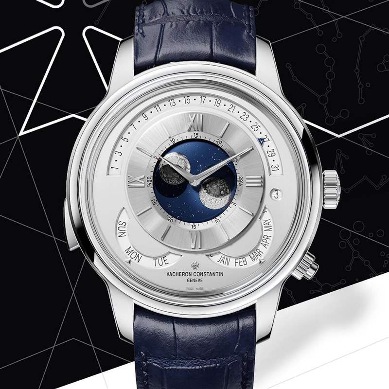 VC江詩丹頓閣樓工匠雙月手表復(fù)雜功能多達(dá)11項(xiàng)正反面都有看頭