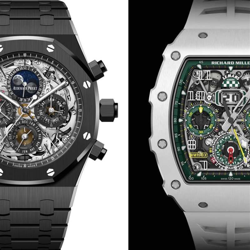 市場身價最高的5款陶瓷手表AP皇家橡樹、RICHARD MILLE兩虎爭霸
