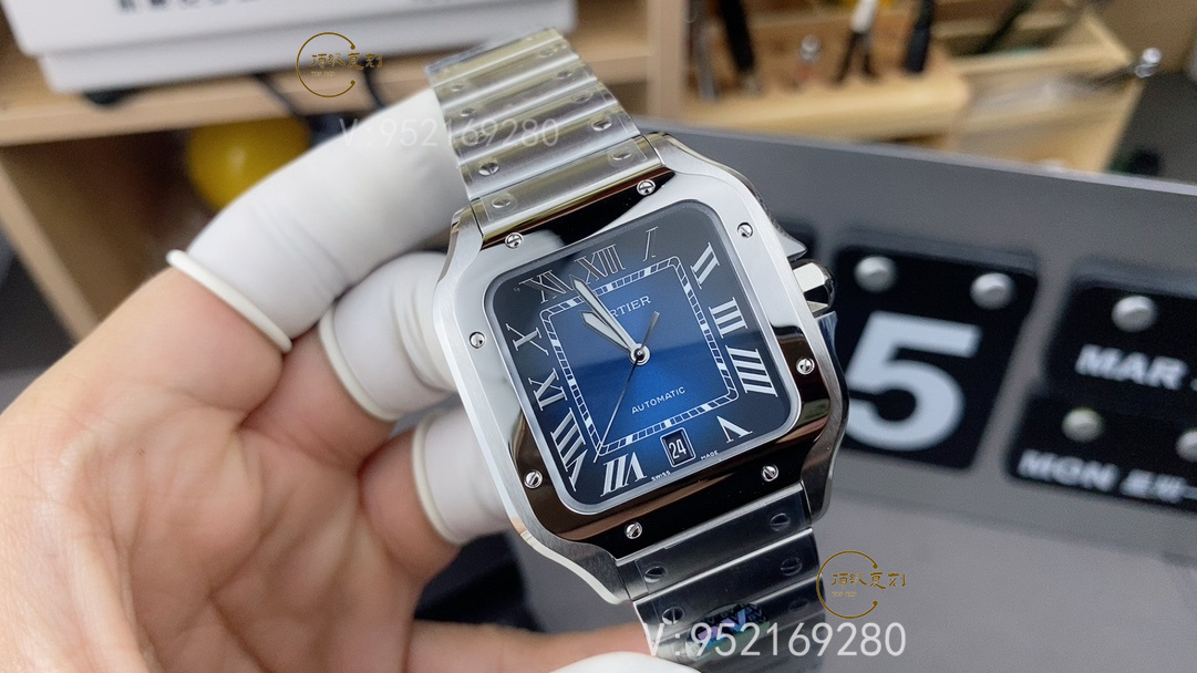 BV廠V2升級版卡地亞大號山度士WSSA0013孔雀藍腕表做工怎么樣